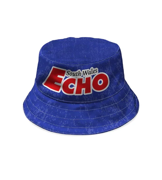 Retro Cardiff-inspired football bucket hat based on 1992 home style