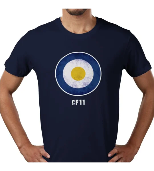 Cardiff CF11 Mod-InspiredTarget Retro Style Blue T-Shirt