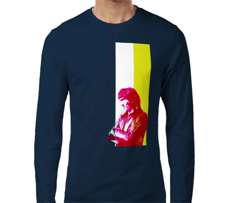 Cardiff Legend Robin Friday Iconic Long-sleeved T-shirt Blue