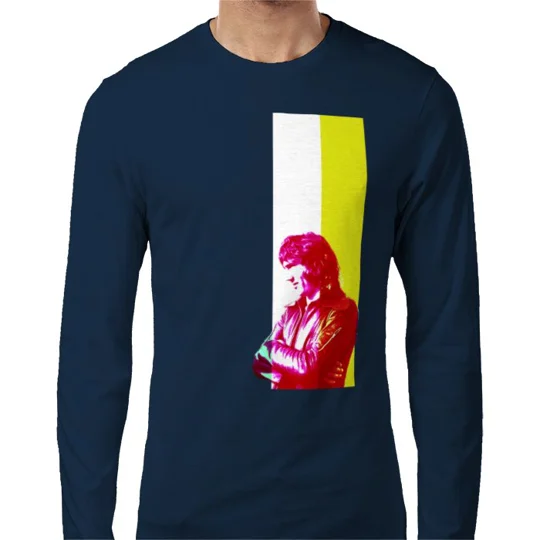 Cardiff Legend Robin Friday Iconic Long-sleeved T-shirt Blue