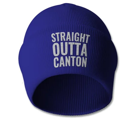 Cardiff Embroidered Straight Outta Canton Beanie Hat