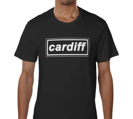 Cardiff Retro 90s Style T-Shirt Black