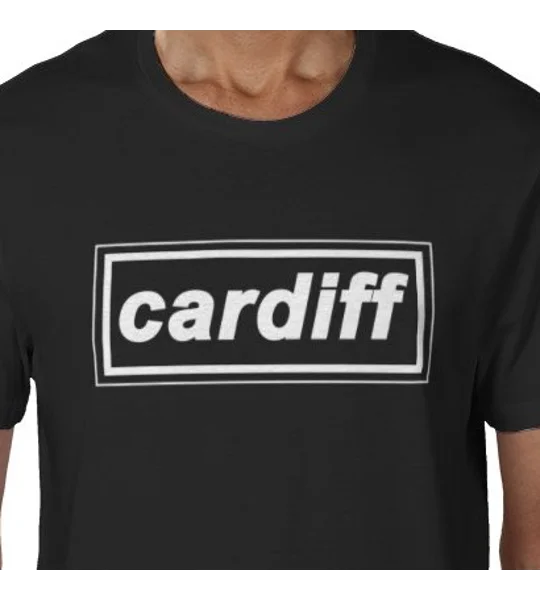 Cardiff Retro 90s Style T-Shirt Black