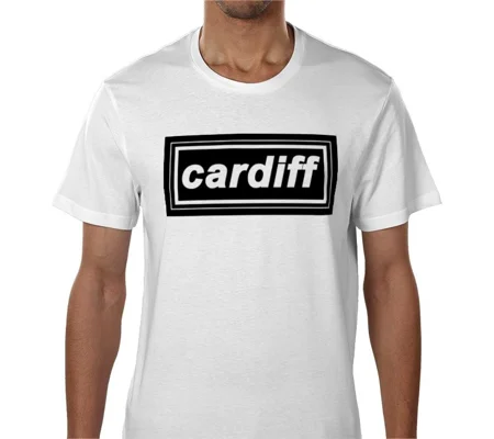 Cardiff Retro 90s Style T-Shirt White