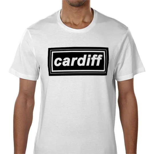 Cardiff Retro 90s Style T-Shirt White