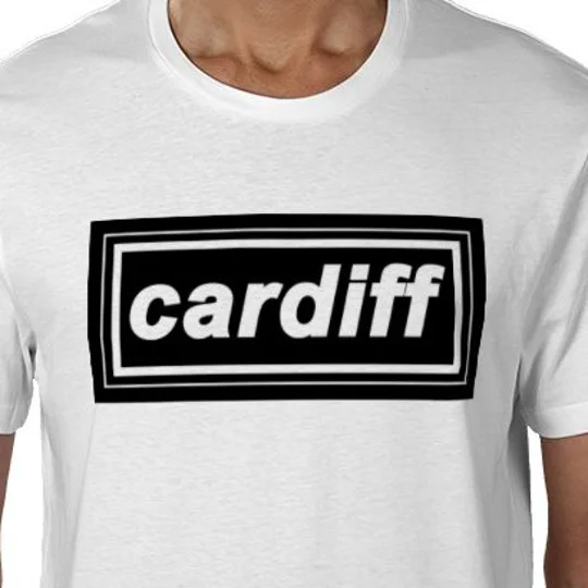 Cardiff Retro 90s Style T-Shirt White