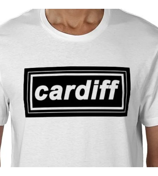 Cardiff Retro 90s Style T-Shirt White