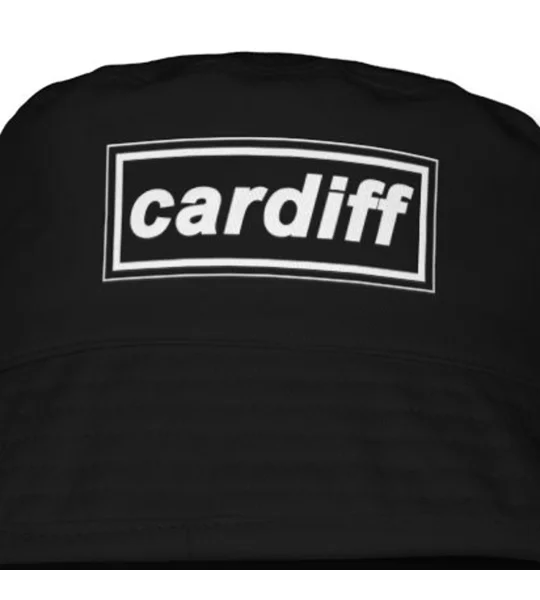 Cardiff Retro 90s Style Bucket Hat Black