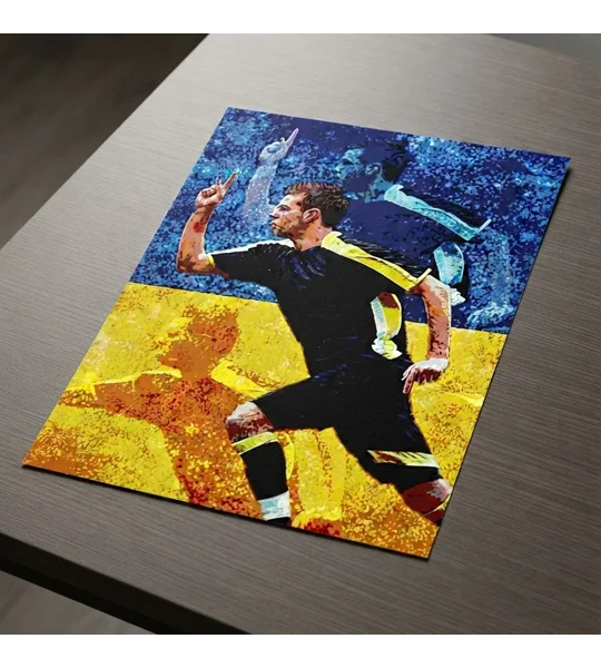 Cardiff Joe Ledley 2008 FA Cup Celebration-Inspired Tribute Digital Art Print