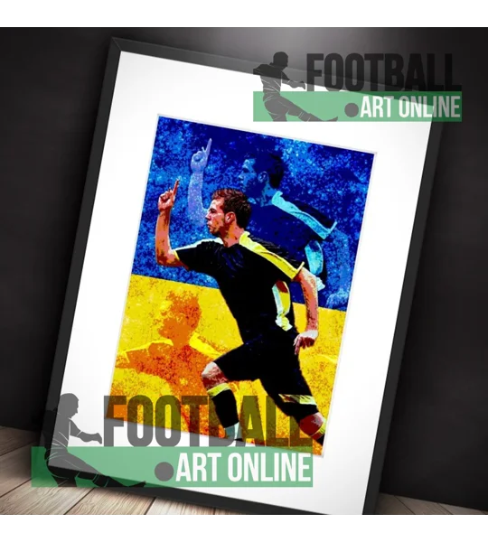 Cardiff Joe Ledley 2008 FA Cup Celebration-Inspired Tribute Framed Wall Art