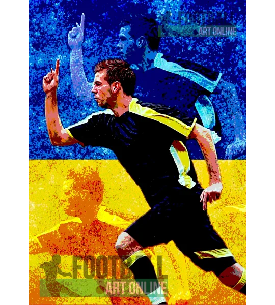 Cardiff Joe Ledley 2008 FA Cup Celebration-Inspired Tribute Digital Art Print