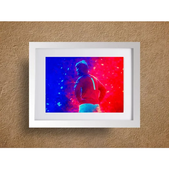 Allan Ross-Inspired Carlisle football tribute framed print featuring retro-style abstract artwork on 250gsm silk art paper