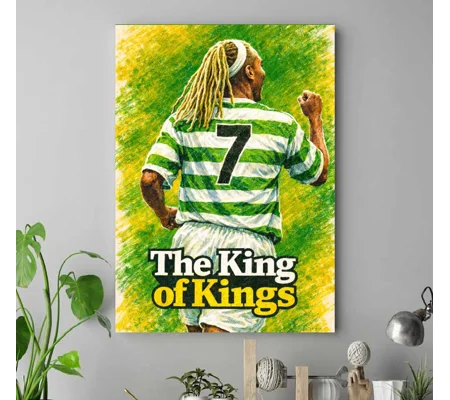 Celtic Henrik Larsson The King of Kings Canvas Art Print | Football Wall Art Tribute