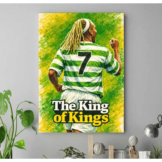 Celtic Henrik Larsson The King of Kings Canvas Art Print | Football Wall Art Tribute