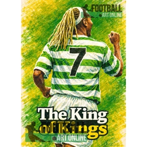 Celtic Henrik Larsson The King of Kings Football Poster | Soccer Wall Art