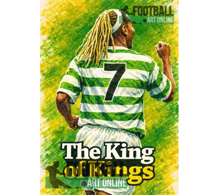 Celtic Henrik Larsson The King of Kings Football Poster | Soccer Wall Art