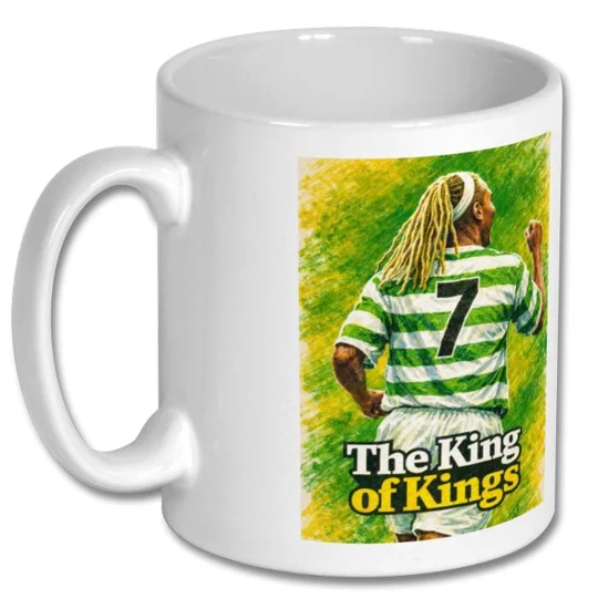 Celtic Henrik Larsson The King of Kings Football Art Mug | Soccer Gift