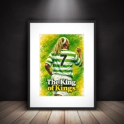 Celtic Henrik Larsson The King of Kings Framed Art Print | Football Wall Art Tribute