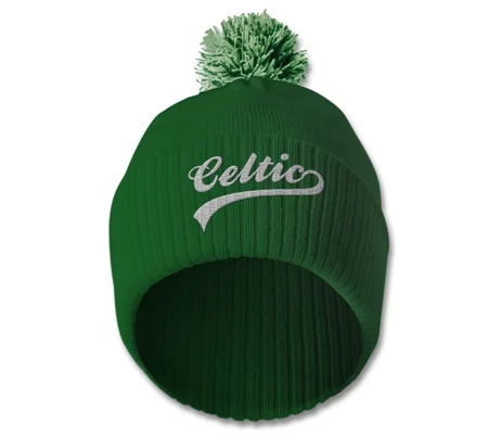 Celtic Embroidered Retro-style Bobble Hat