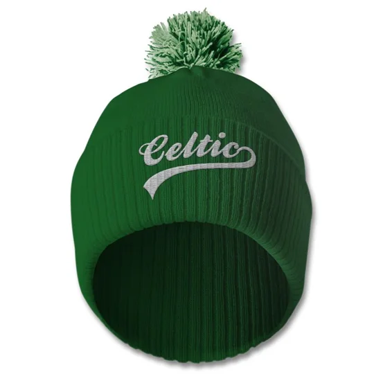 Celtic-inspired embroidered retro football bobble hat