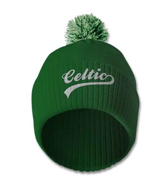 Celtic Embroidered Retro-style Bobble Hat