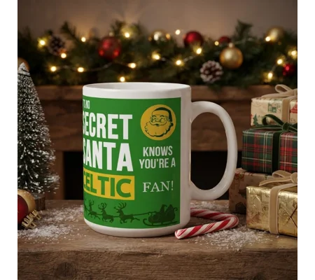 Celtic-Inspired Secret Santa Christmas Football Gift Mug