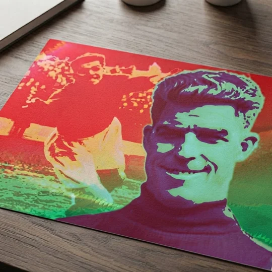 Charlton-inspired Bartram football tribute artwork digital print with abstract retro effect
