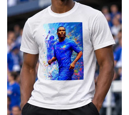 Chelsea-Inspired Didier Drogba Art T-Shirt | Football Tee