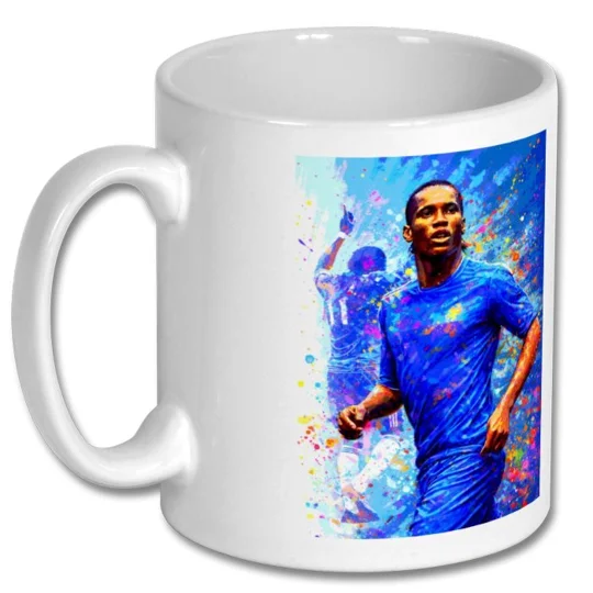 Chelsea Drogba Creative Football Art Mug | Soccer Gift Idea
