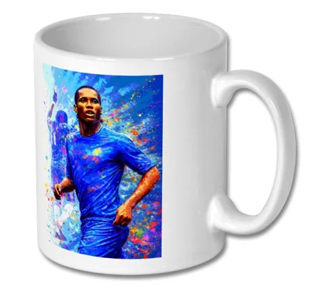 Chelsea Drogba Creative Football Art Mug | Soccer Gift Idea