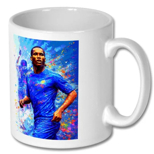 Chelsea Drogba Creative Football Art Mug | Soccer Gift Idea