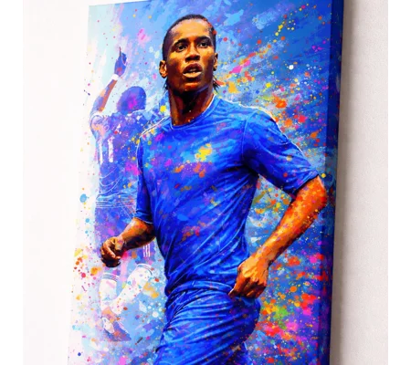 Chelsea Drogba Creative Football Canvas Art | Soccer Print