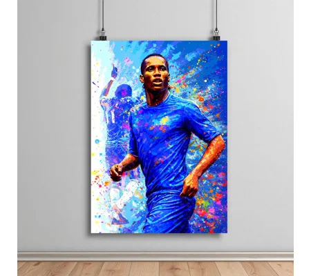 Chelsea Drogba Creative Football Poster | Soccer Wall Art