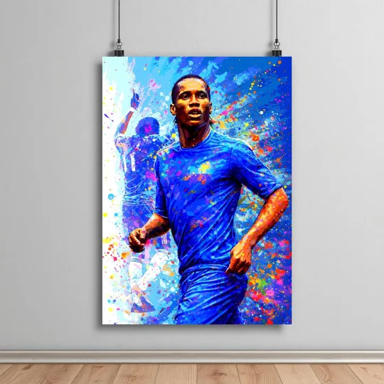 Chelsea Drogba Creative Football Poster | Soccer Wall Art