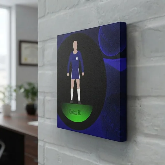 Chelsea-Inspired Football Figure Art 20 x 20in Canvas Print