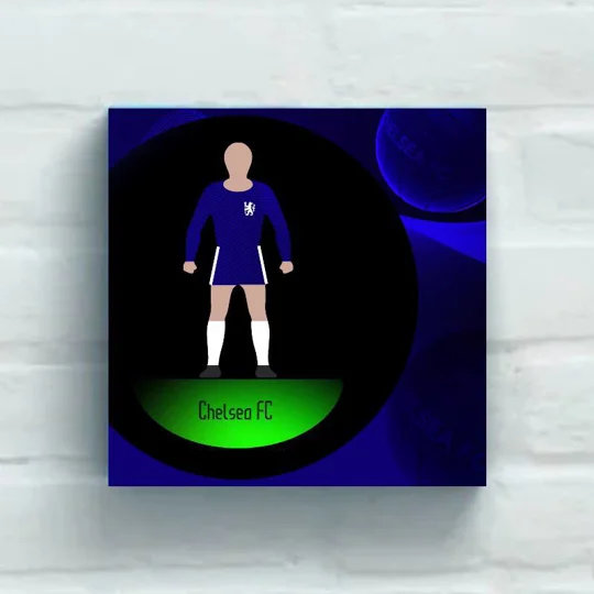 Chelsea-Inspired Football Figure Art 20 x 20in Canvas Print
