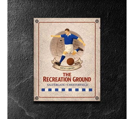 Saltergate Vintage Metal Wall Sign | Chesterfield-Inspired Football Gift