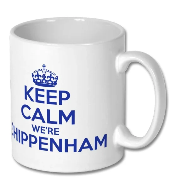 Chippenham-inspired Keep Calm football fan novelty mug with full-colour design