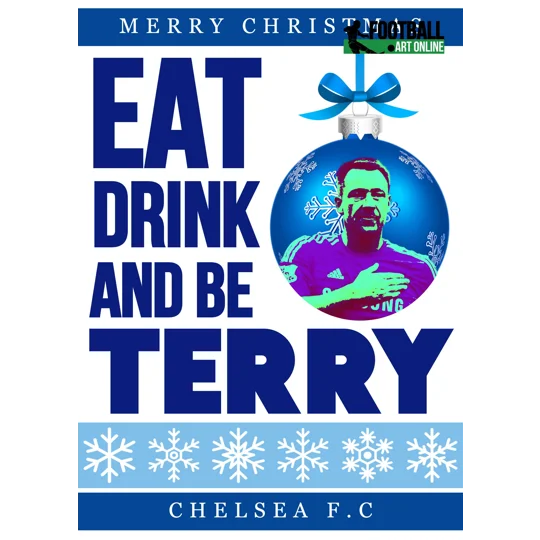 Chelsea Eat Drink and Be Terry Christmas T-Shirt