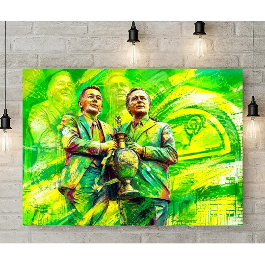Clough and Taylor Derby-Inspired Football Legends Art Canvas Print