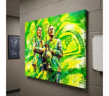 Clough and Taylor Derby-Inspired Football Legends Art Canvas Print
