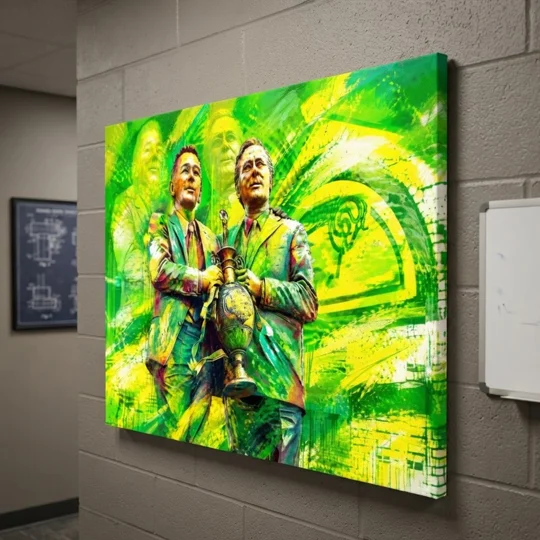 Clough and Taylor Derby-Inspired Football Legends Art Canvas Print