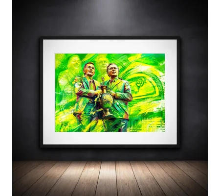Clough and Taylor Derby-Inspired Football Legends Art Framed Print