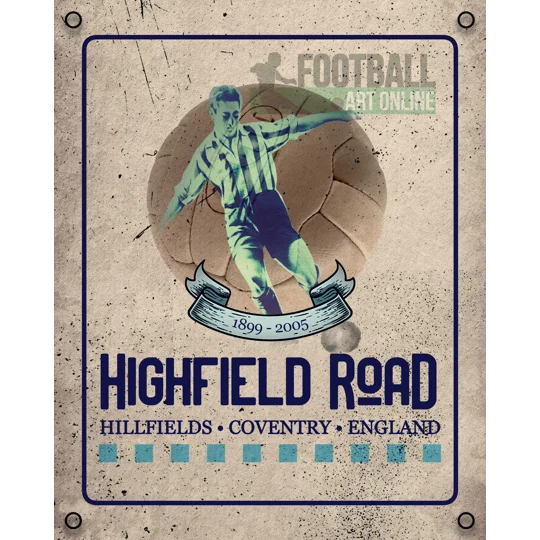 Highfield Road retro football ground wall sign for Coventry fans