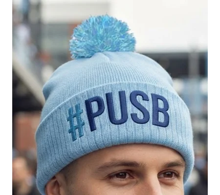 Coventry-Inspired Hashtag Football Bobble Hat | Retro-Style Coventry City Hat
