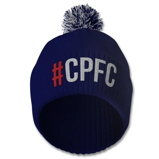 CPFC Crystal Palace-inspired embroidered retro-style football bobble hat