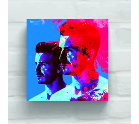 David Beckham 30 x 30in Square Pop Art Canvas Wall Art Print