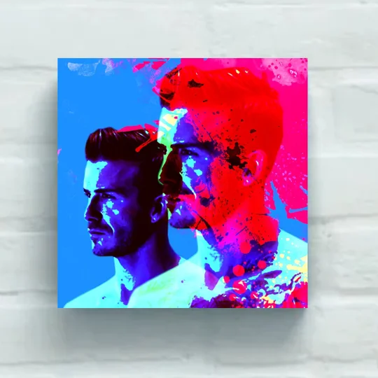 David Beckham 30 x 30in Square Pop Art Canvas Wall Art Print
