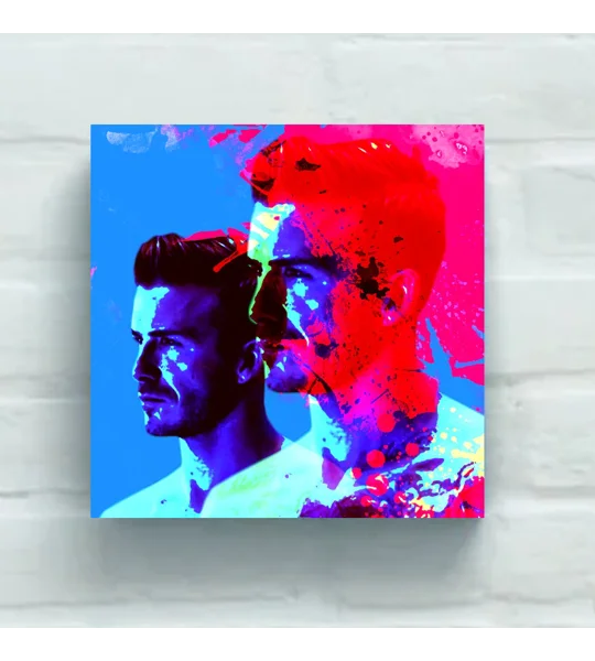 David Beckham 30 x 30in Square Pop Art Canvas Wall Art Print