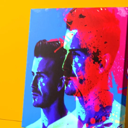 David Beckham 30 x 30in Square Pop Art Canvas Wall Art Print